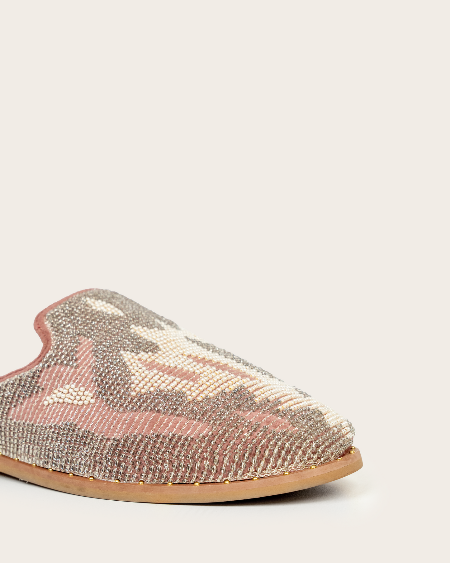 MAUVE BEADED MULES