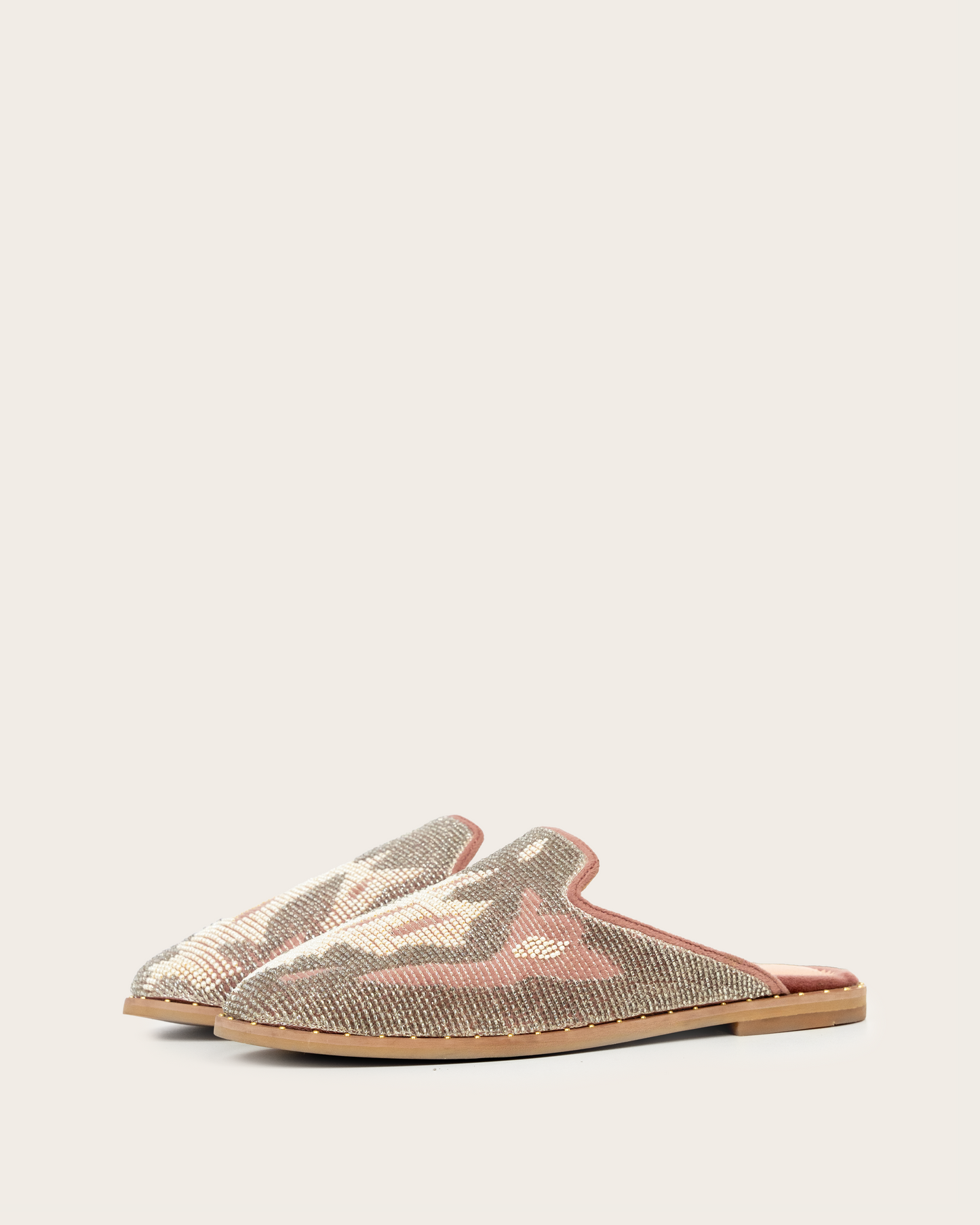 MAUVE BEADED MULES