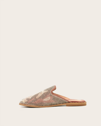 MAUVE BEADED MULES